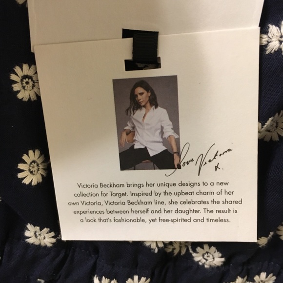 Victoria Beckham Target Navy Floral Eyelet Romper - Picture 7 of 9